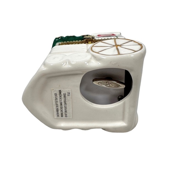 VINTAGE “We Wish You A Merry Christmas” Music Box Porcelain Train Ornament - Picture 7 of 7